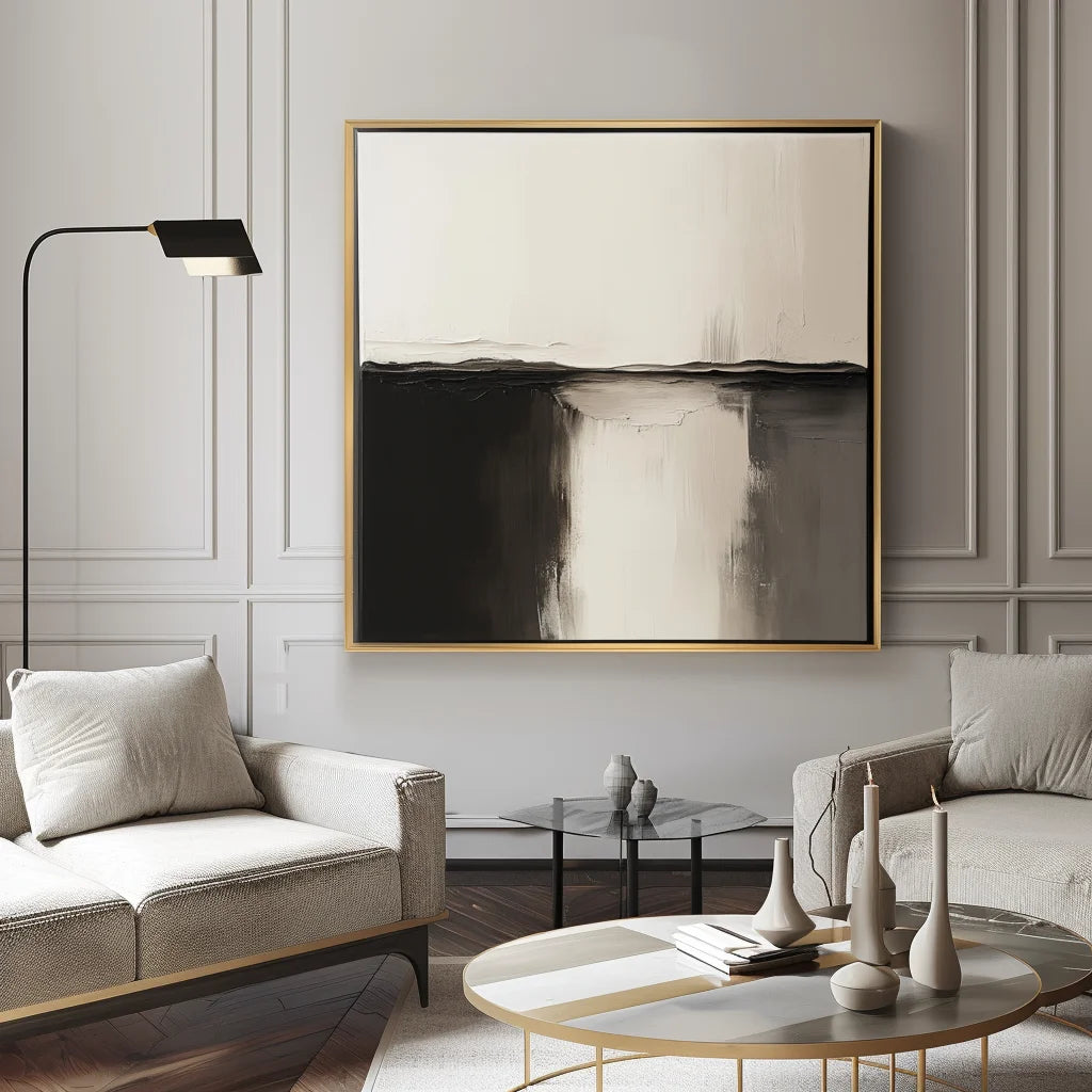 Multicolor Eclipse Horizon Canvas-Wabi-Sabi Style Abstract Oil Painting Wall Art - Artwallpainting