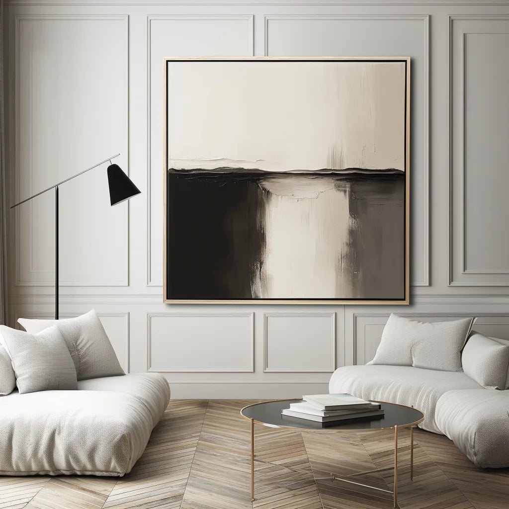 Multicolor Eclipse Horizon Canvas-Wabi-Sabi Style Abstract Oil Painting Wall Art - Artwallpainting