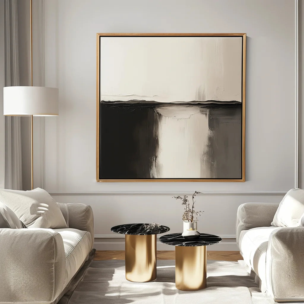 Multicolor Eclipse Horizon Canvas-Wabi-Sabi Style Abstract Oil Painting Wall Art - Artwallpainting