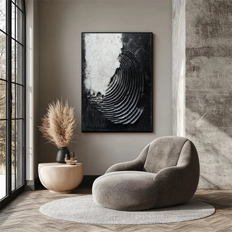 Multicolor Eclipsed Waves Canvas Painting For Home Decoration - Artwallpainting