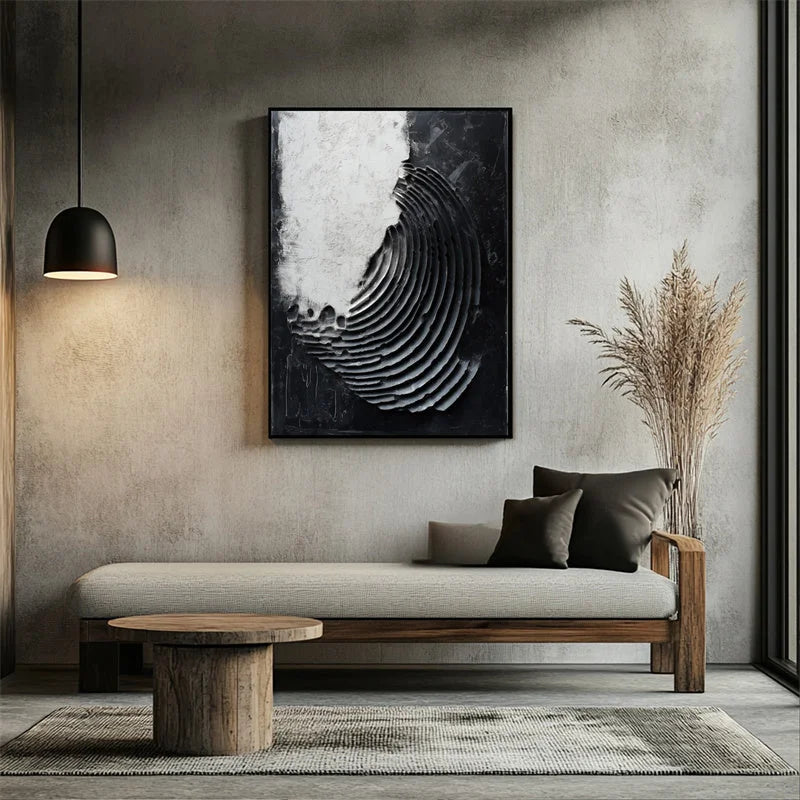 Multicolor Eclipsed Waves Canvas Painting For Home Decoration - Artwallpainting