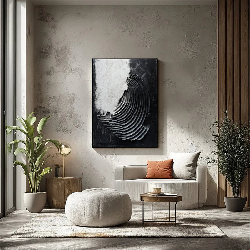 Multicolor Eclipsed Waves Canvas Painting For Home Decoration - Artwallpainting