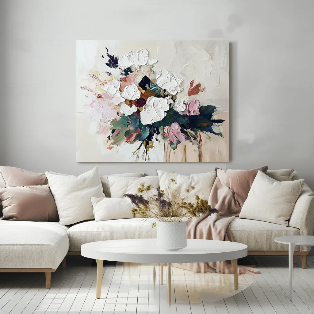 Multicolor Elegant Bloom Textured Canvas - Artwallpainting