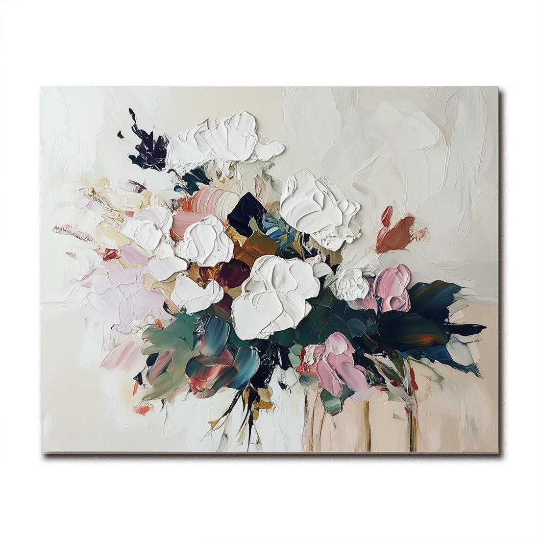 Multicolor Elegant Bloom Textured Canvas - Artwallpainting