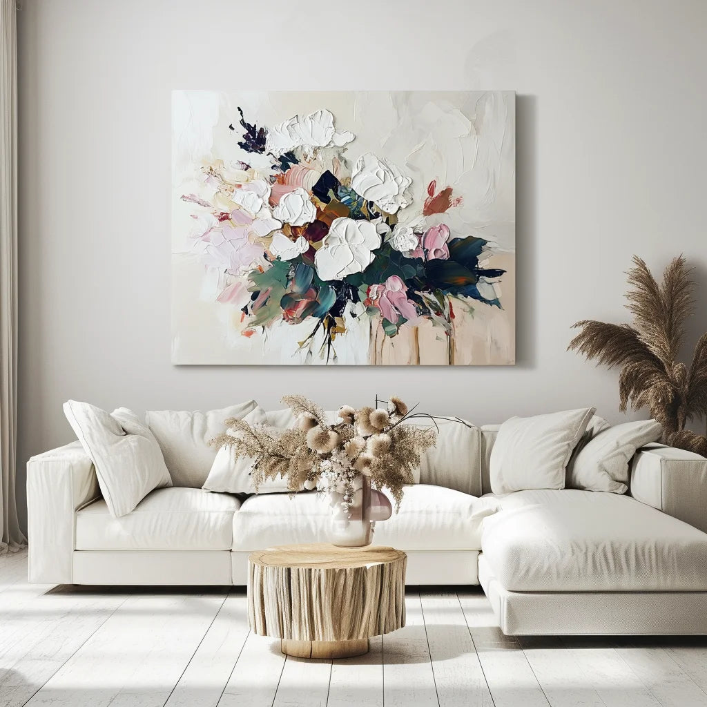 Multicolor Elegant Bloom Textured Canvas - Artwallpainting