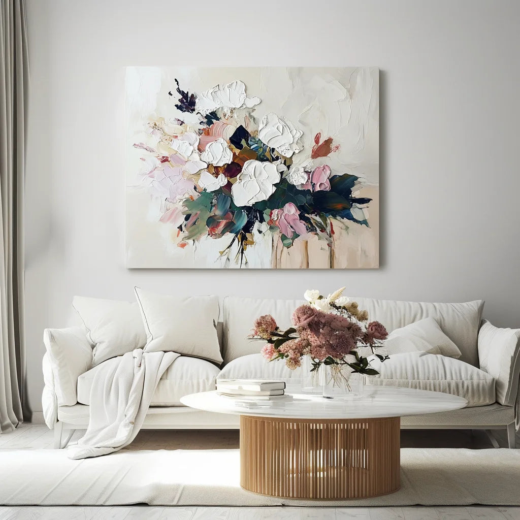 Multicolor Elegant Bloom Textured Canvas - Artwallpainting