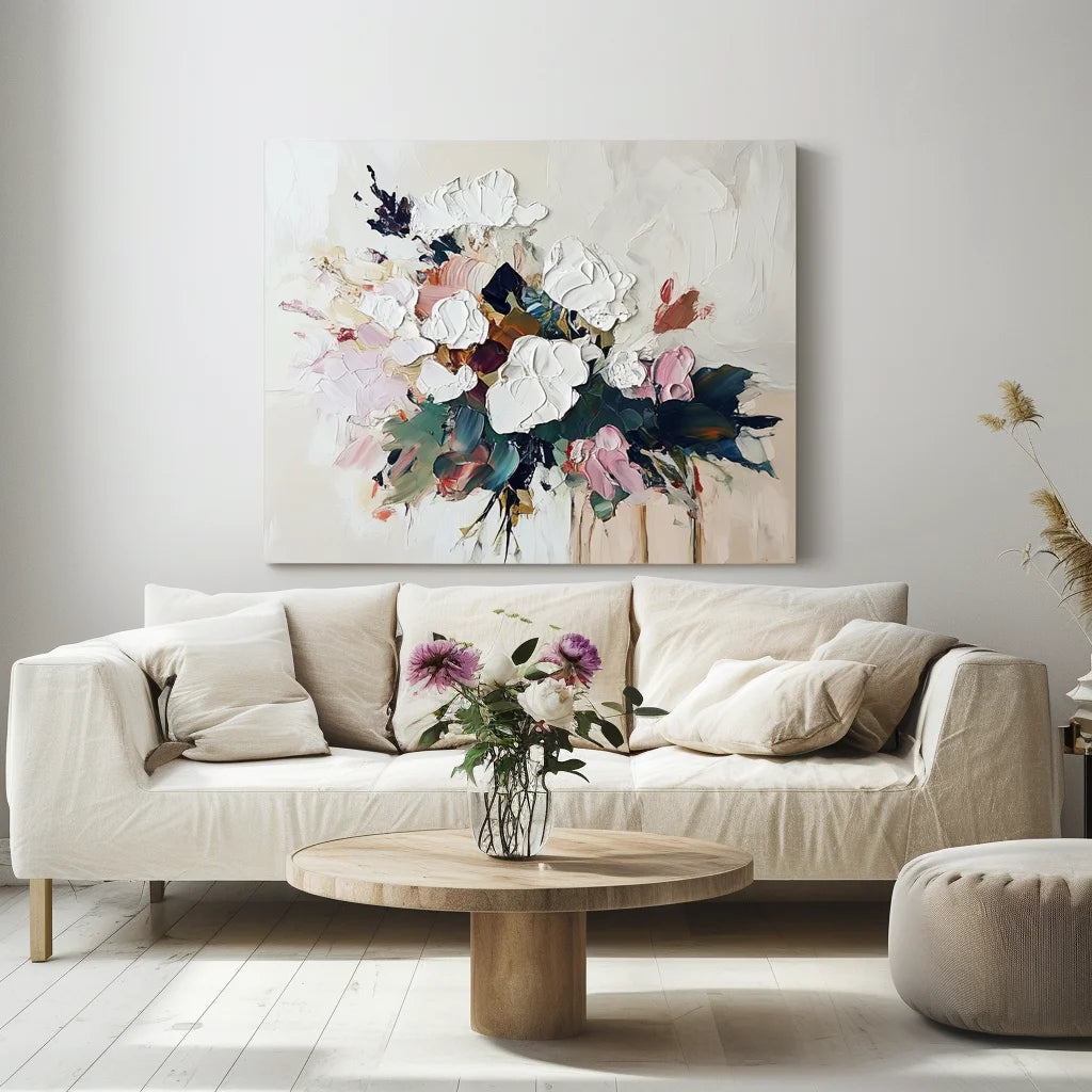 Multicolor Elegant Bloom Textured Canvas - Artwallpainting