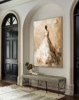Multicolor Elegant Bride-Modern Hand-Painted Warm And Soft Tone Elegant Portrait Oil Painting Wall Art - Artwallpainting