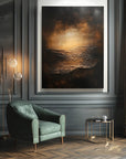 Multicolor Ember Horizon-Modern Abstract Light And Shadow Texture Wall Art - Artwallpainting