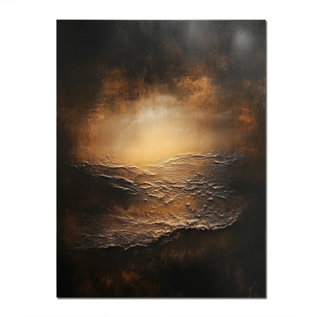 Multicolor Ember Horizon-Modern Abstract Light And Shadow Texture Wall Art - Artwallpainting