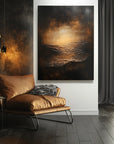 Multicolor Ember Horizon-Modern Abstract Light And Shadow Texture Wall Art - Artwallpainting