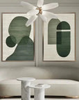 Multicolor Emerald Abstract Duo Set Of 2 - Artwallpainting