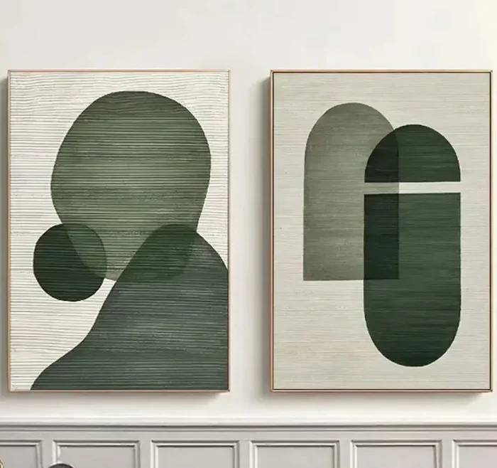 Multicolor Emerald Abstract Duo Set Of 2 - Artwallpainting
