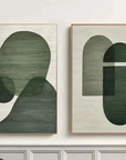 Multicolor Emerald Abstract Duo Set Of 2 - Artwallpainting