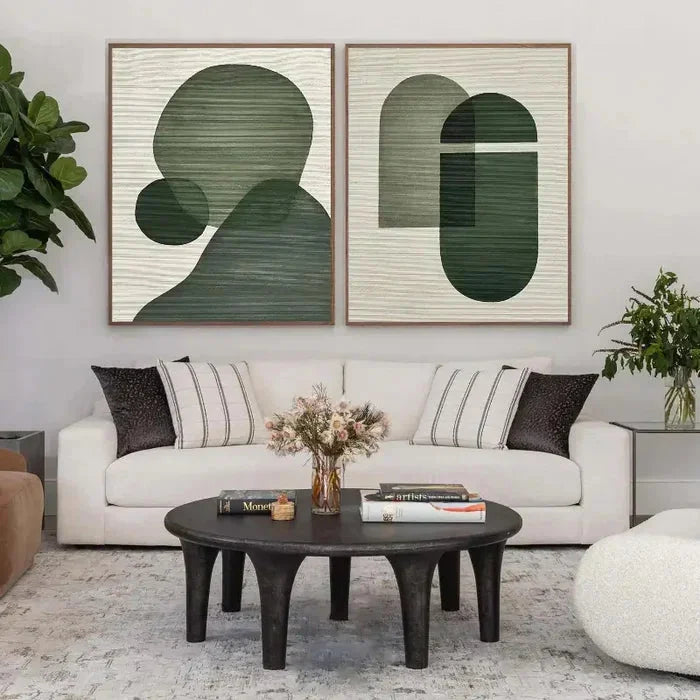 Multicolor Emerald Abstract Duo Set Of 2 - Artwallpainting
