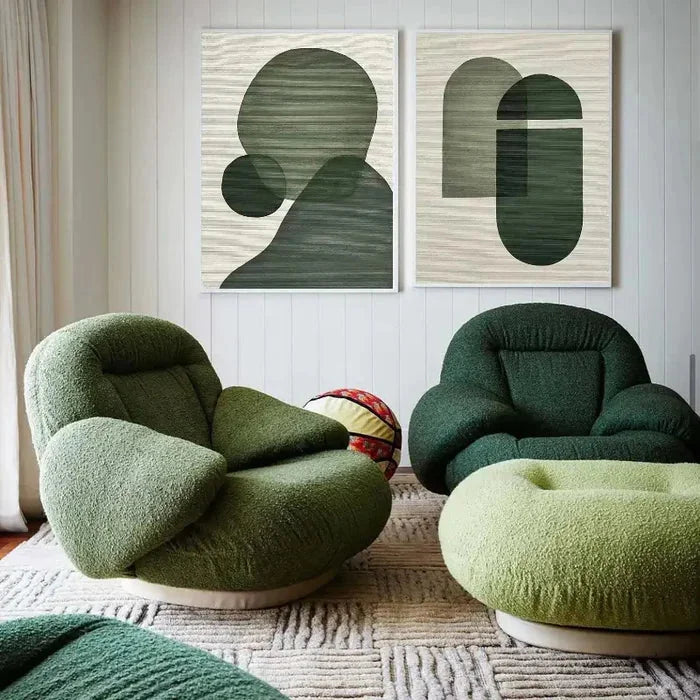 Multicolor Emerald Abstract Duo Set Of 2 - Artwallpainting