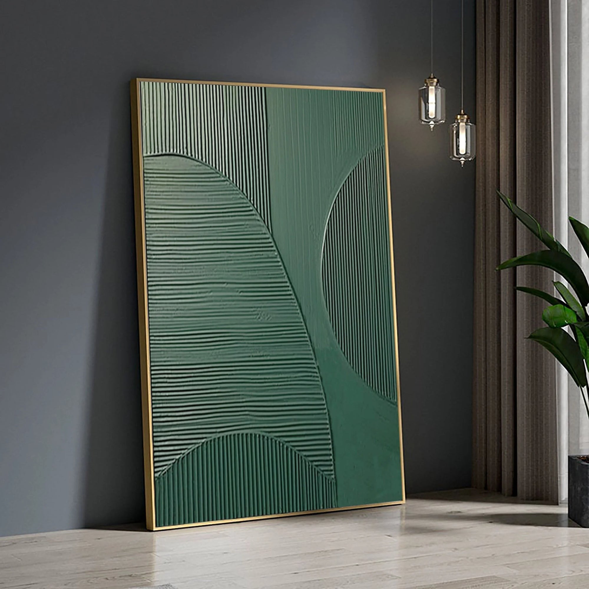 Multicolor Emerald Balance Textured Abstract Geometric Wall Art - Artwallpainting