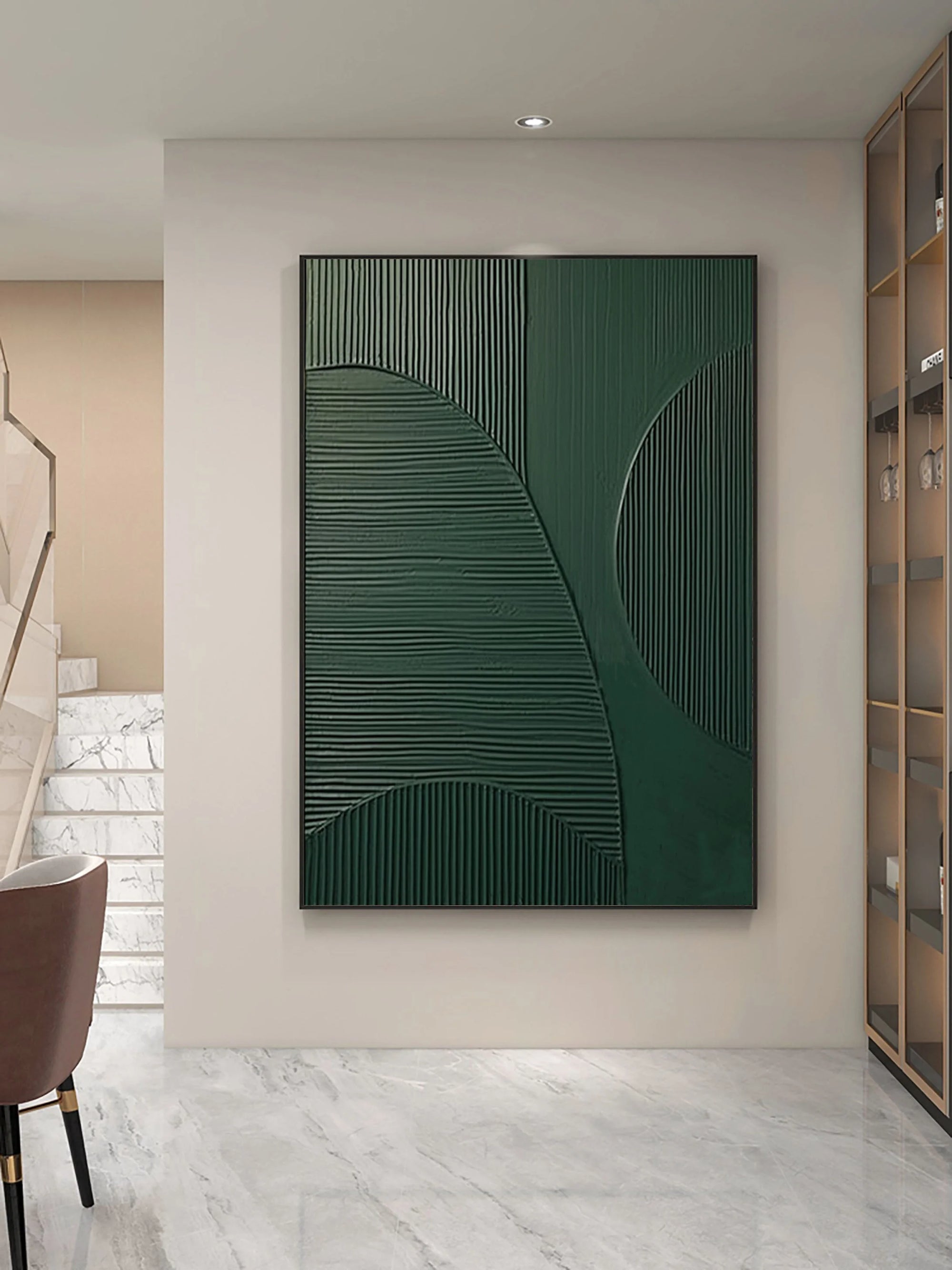 Multicolor Emerald Balance Textured Abstract Geometric Wall Art - Artwallpainting