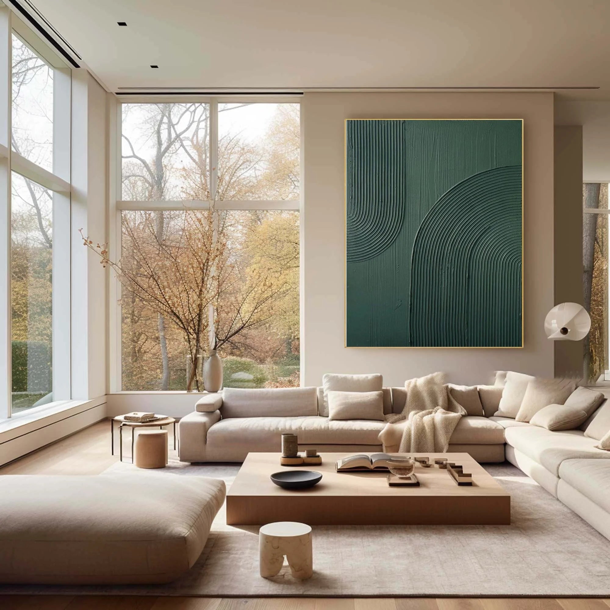 Multicolor Emerald Echoes Textured Abstract Canvas Art - Artwallpainting