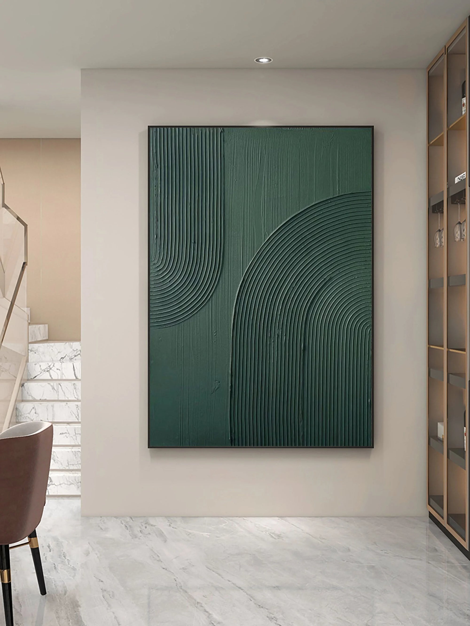 Multicolor Emerald Echoes Textured Abstract Canvas Art - Artwallpainting