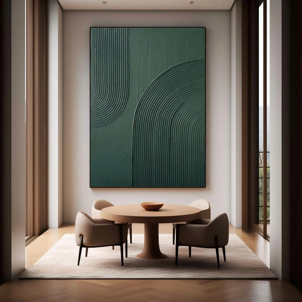 Multicolor Emerald Echoes Textured Abstract Canvas Art - Artwallpainting