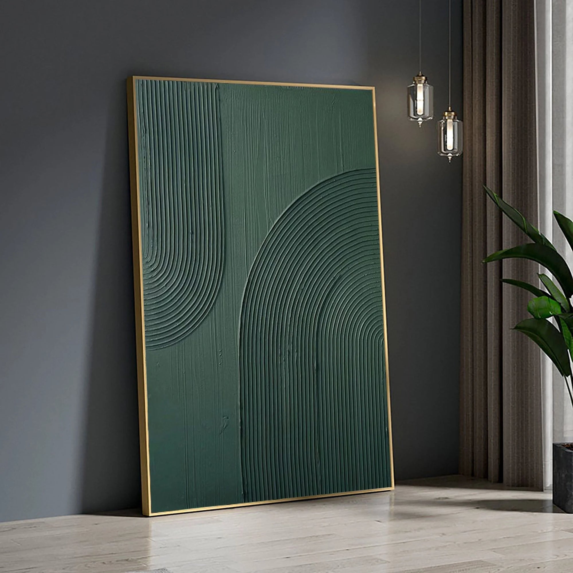 Multicolor Emerald Echoes Textured Abstract Canvas Art - Artwallpainting