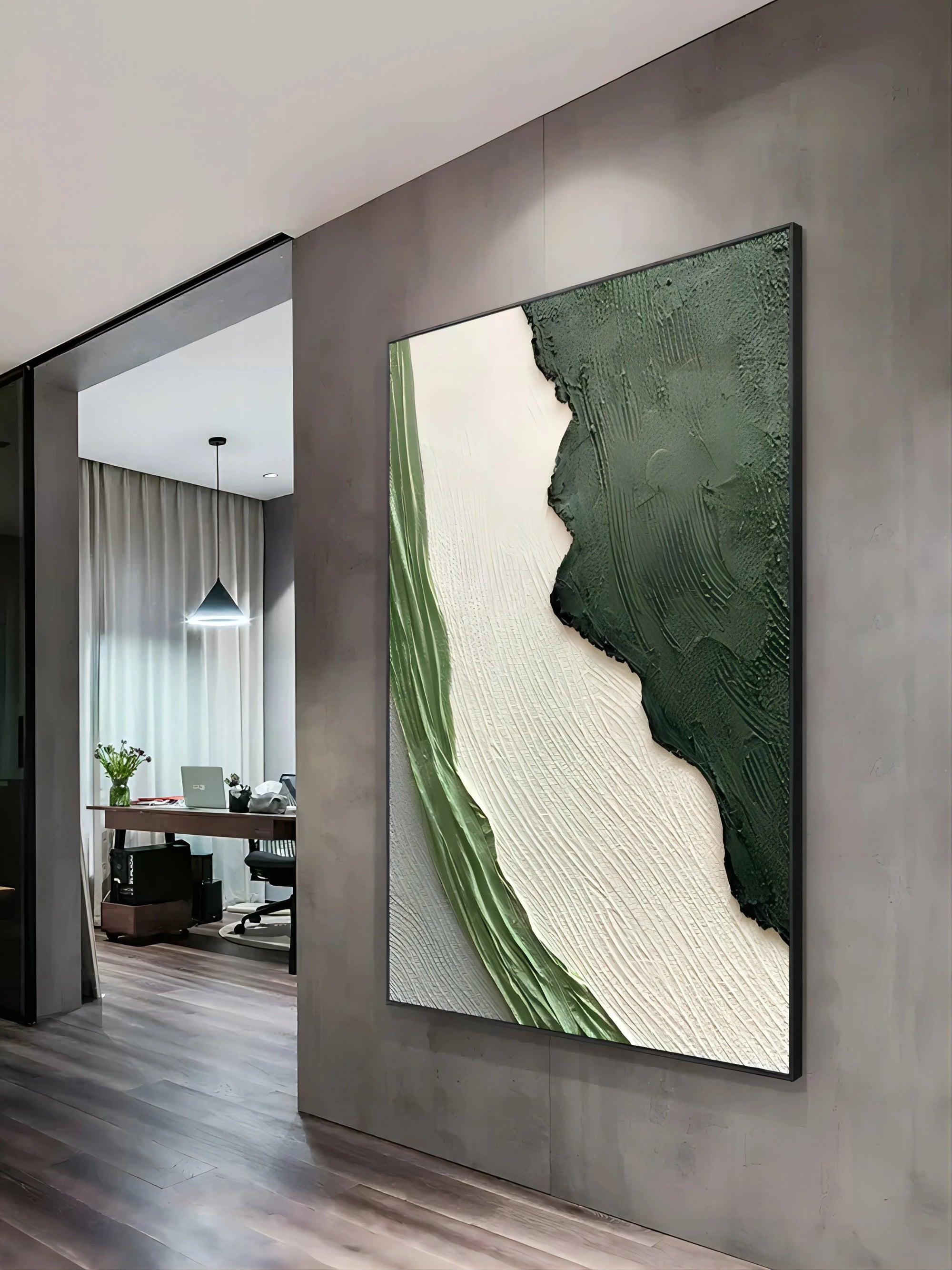 Multicolor Emerald Edge Textured Layers - Artwallpainting