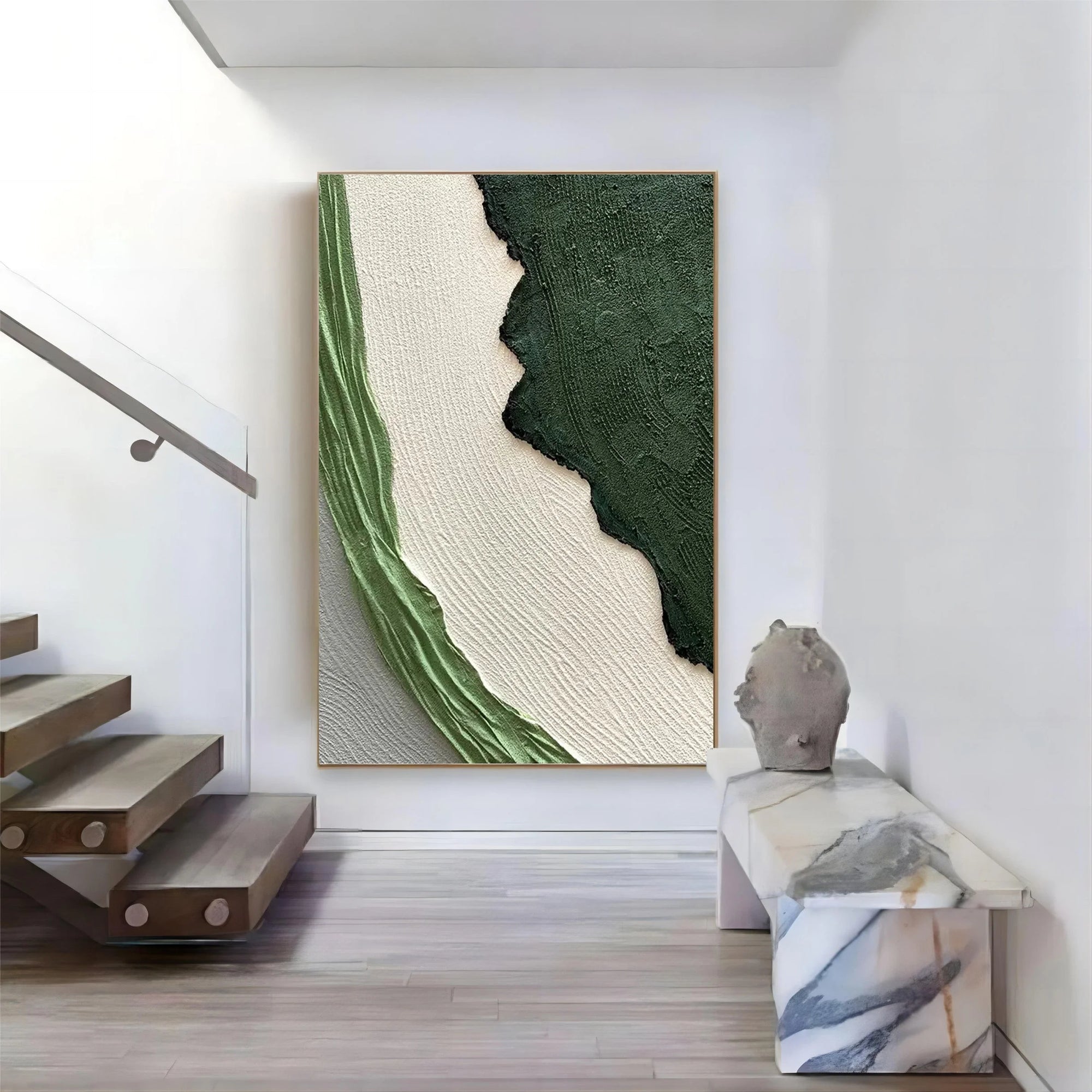 Multicolor Emerald Edge Textured Layers - Artwallpainting