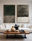 Multicolor Emerald Mist Dual Canvas Set Of 2 - Artwallpainting