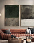 Multicolor Emerald Mist Dual Canvas Set Of 2 - Artwallpainting