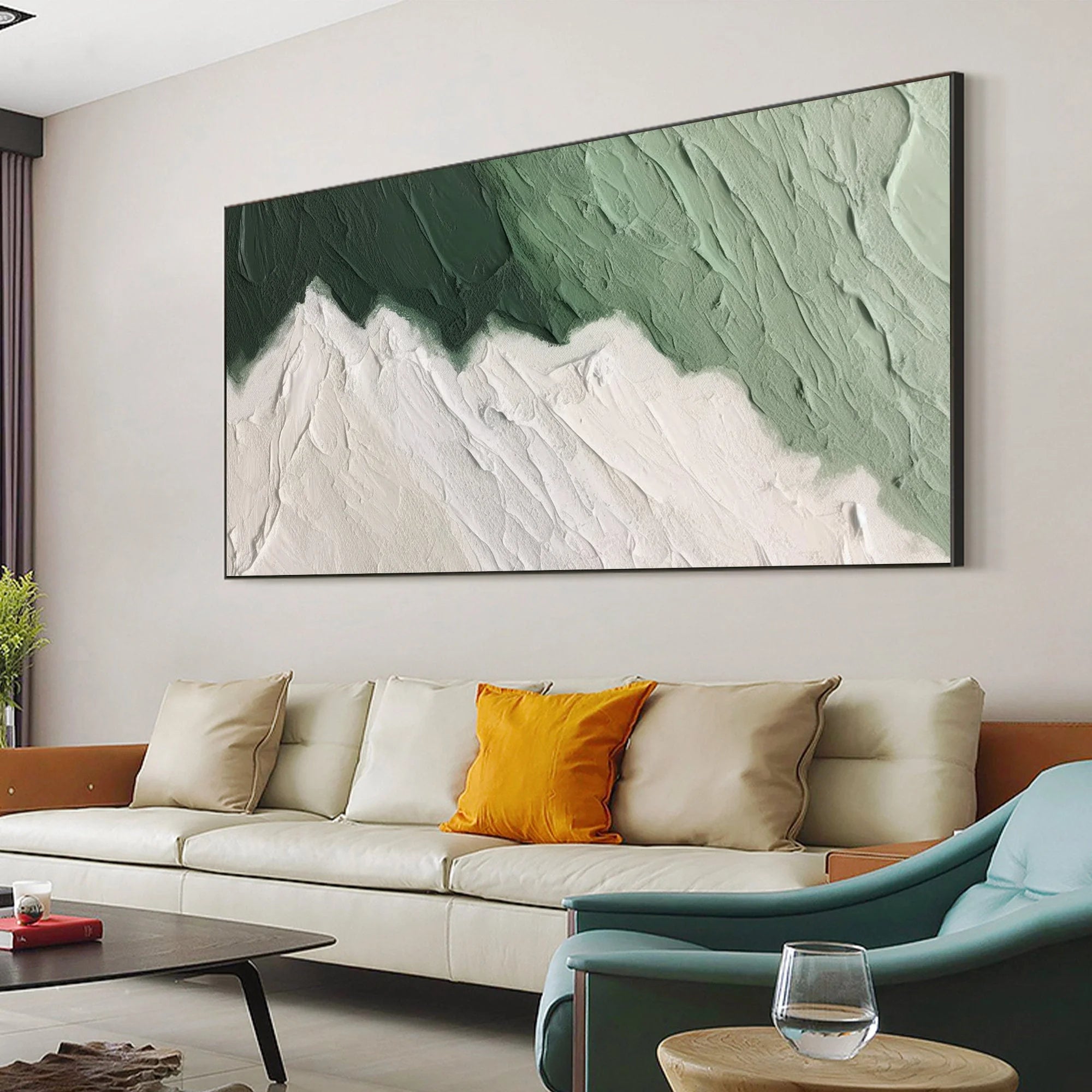 Multicolor Emerald Peaks - Abstract Textured Canvas Art - Artwallpainting