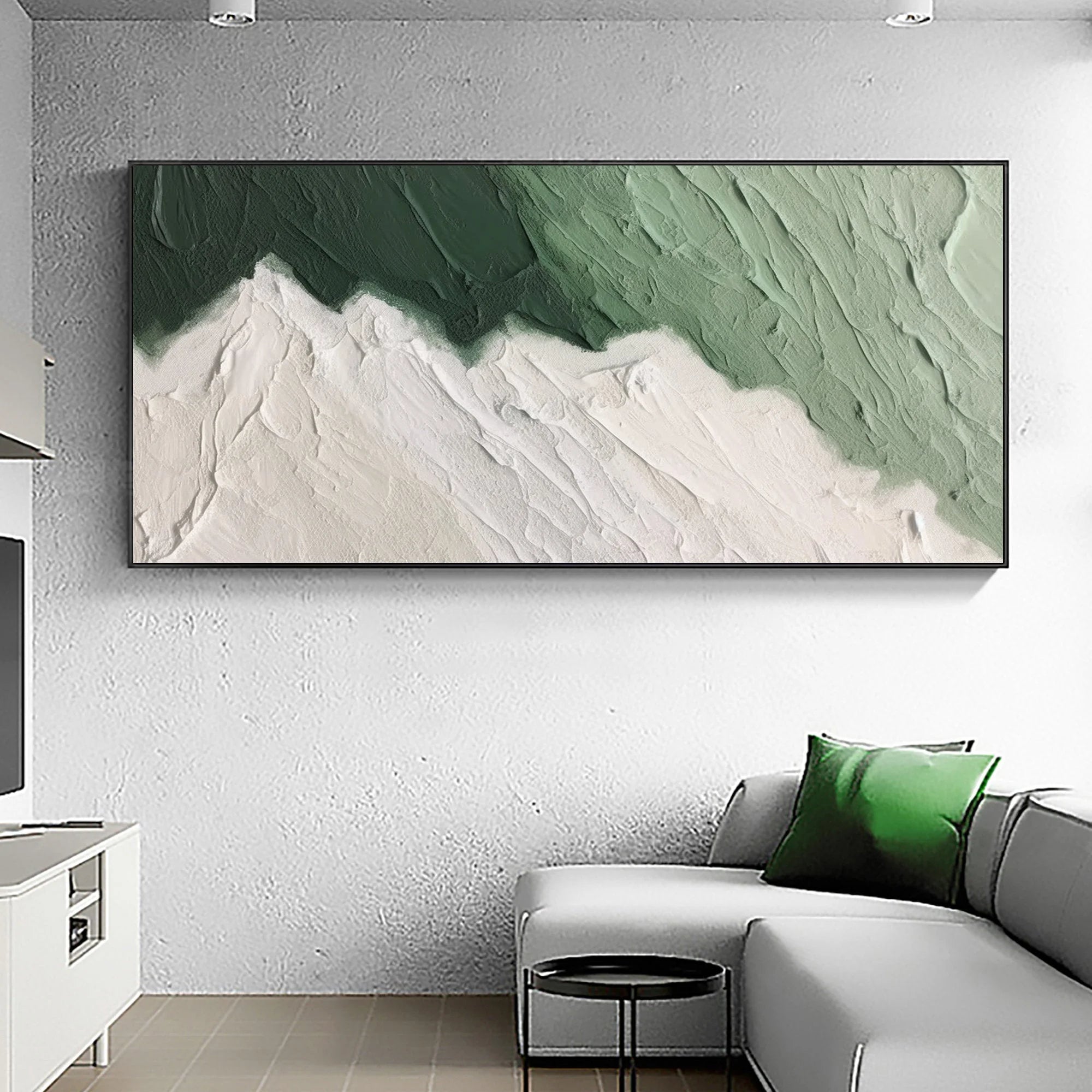 Multicolor Emerald Peaks - Abstract Textured Canvas Art - Artwallpainting