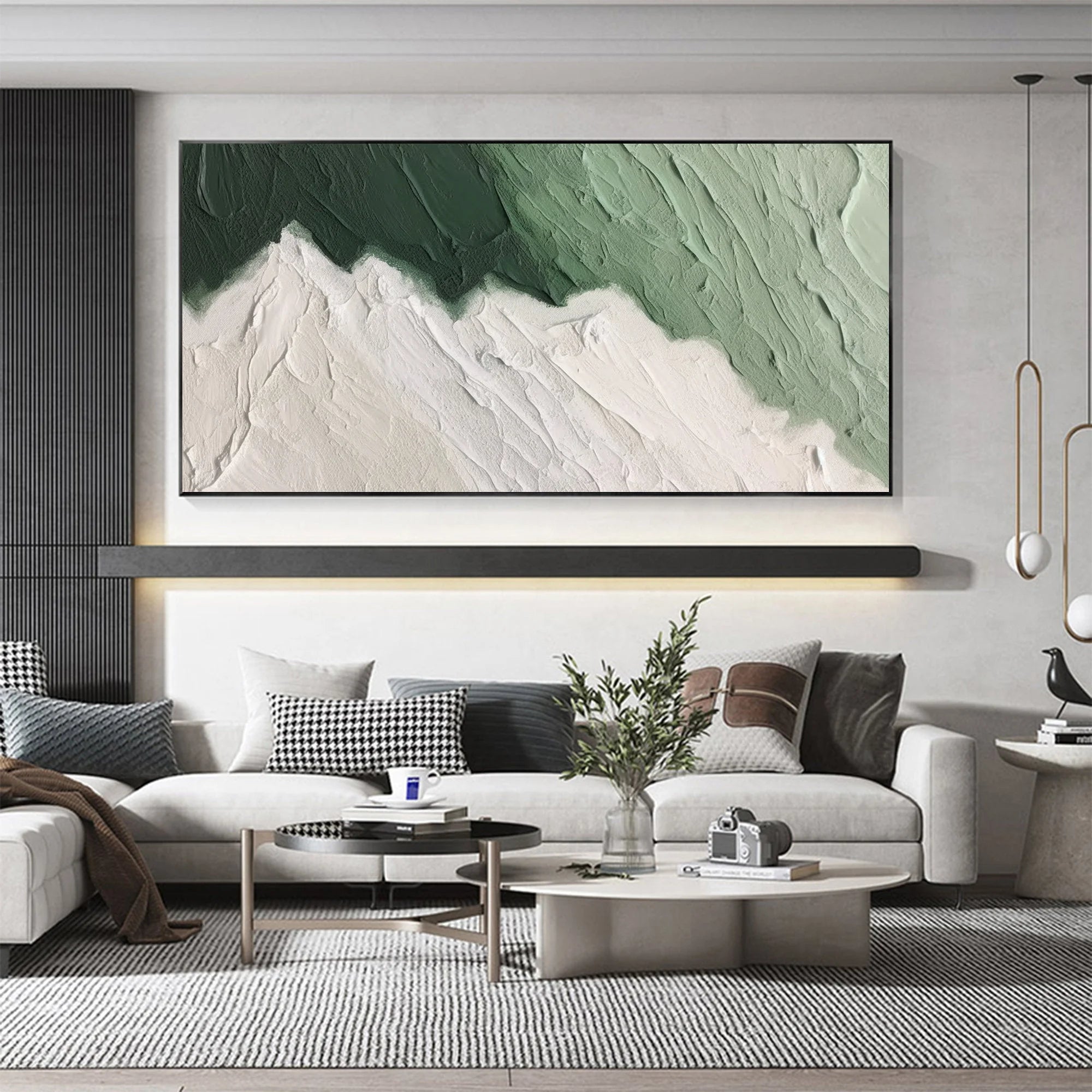 Multicolor Emerald Peaks - Abstract Textured Canvas Art - Artwallpainting