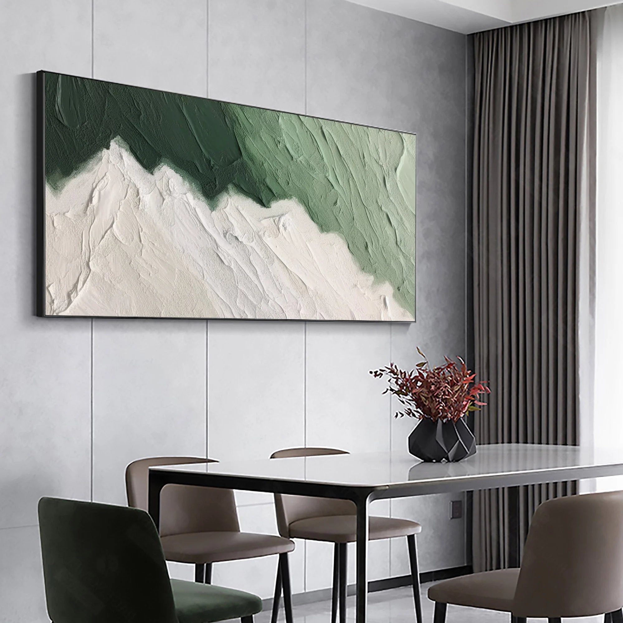 Multicolor Emerald Peaks - Abstract Textured Canvas Art - Artwallpainting
