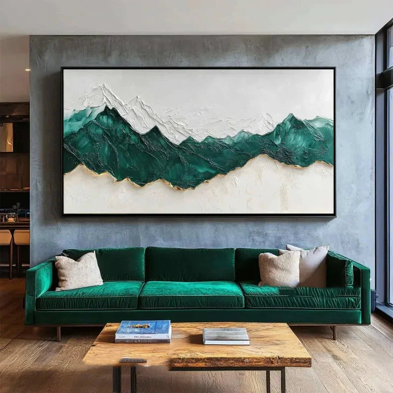 Multicolor Emerald Peaks Textured Art - Artwallpainting