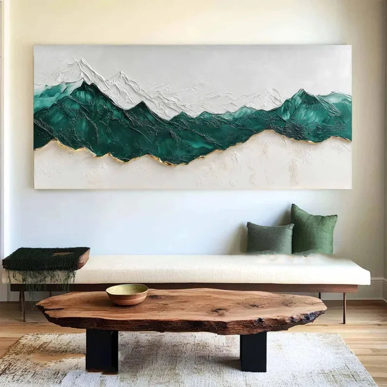 Multicolor Emerald Peaks Textured Art - Artwallpainting