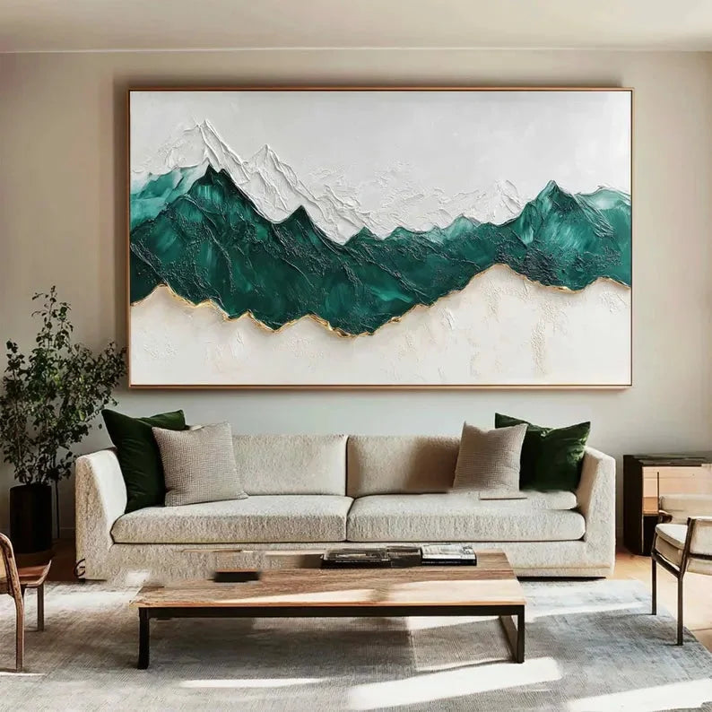 Multicolor Emerald Peaks Textured Art - Artwallpainting
