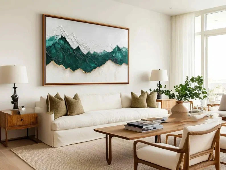 Multicolor Emerald Peaks Textured Art - Artwallpainting
