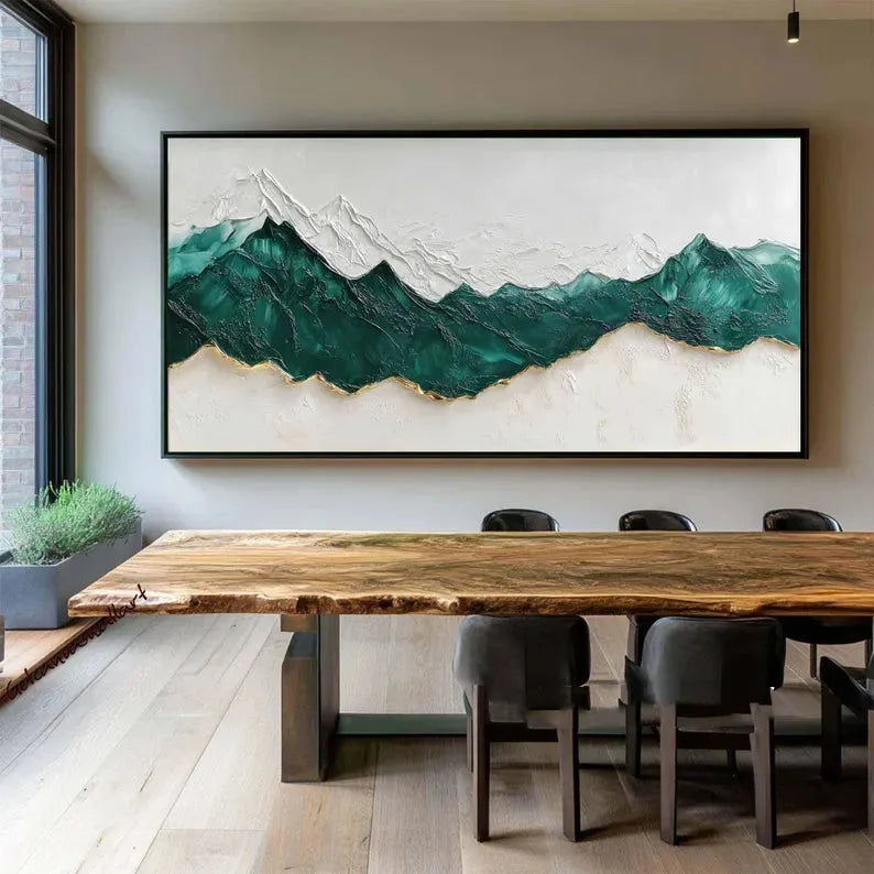 Multicolor Emerald Peaks Textured Art - Artwallpainting