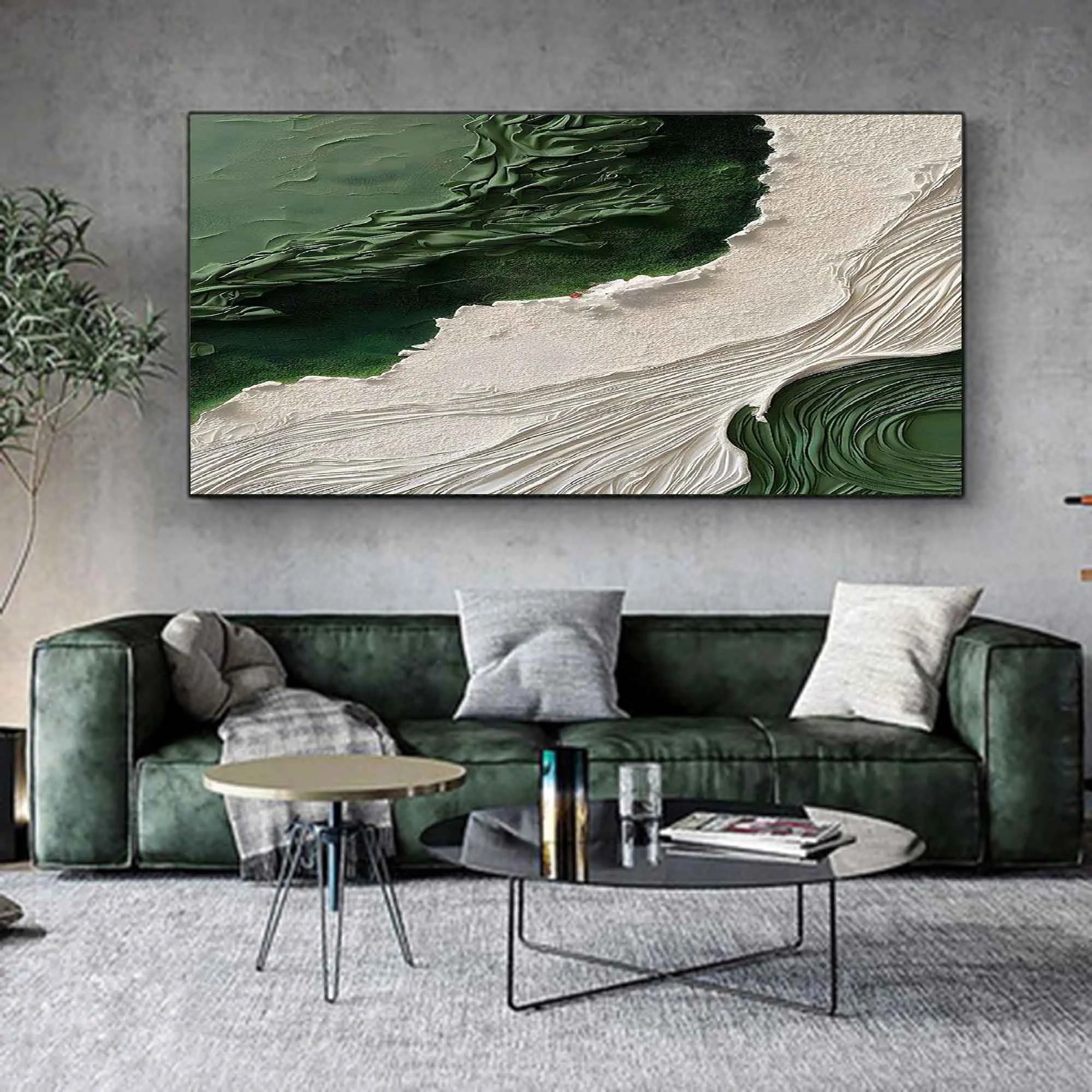 Multicolor Emerald Shoreline Canvas Art - Artwallpainting