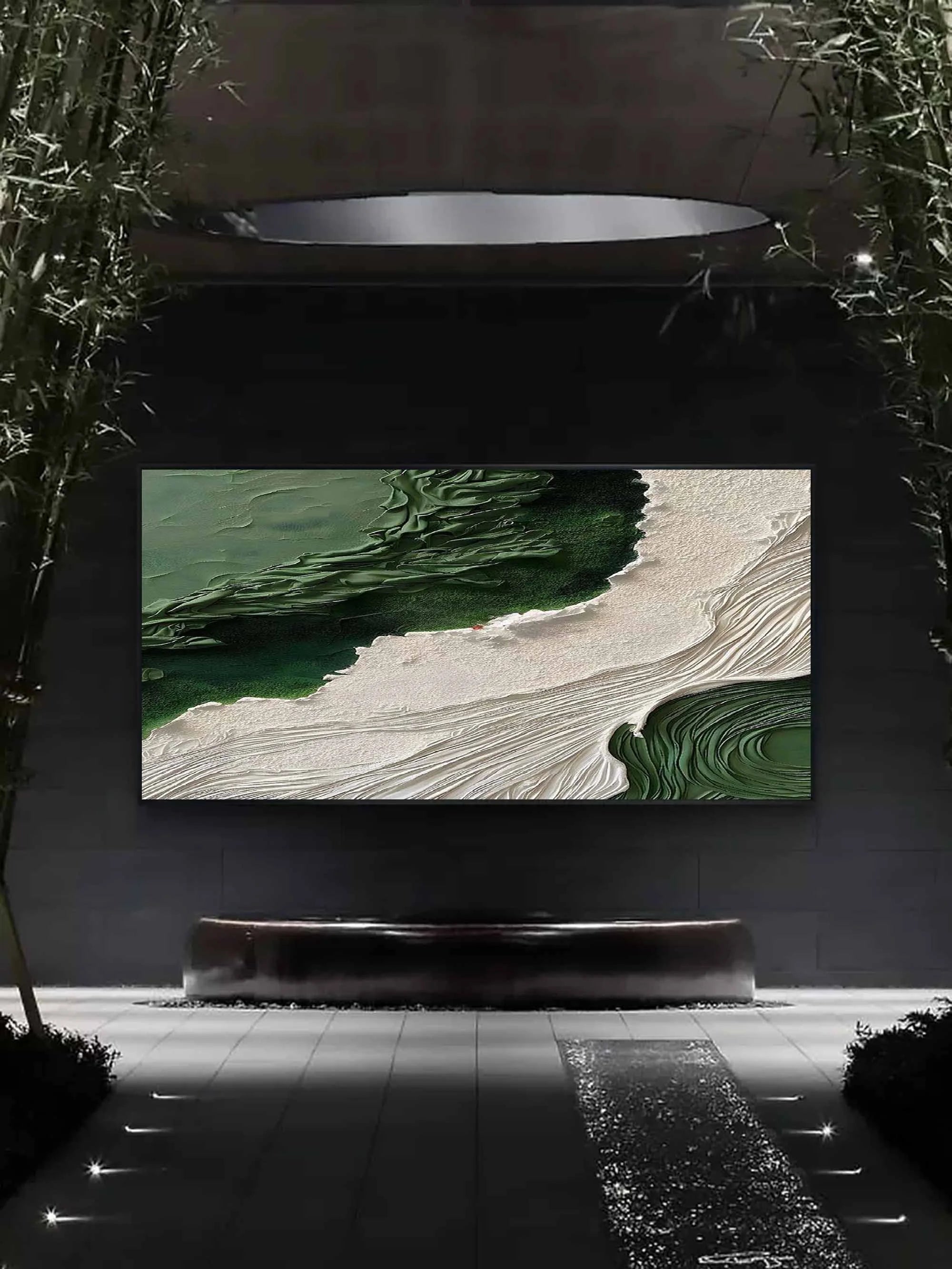 Multicolor Emerald Shoreline Canvas Art - Artwallpainting