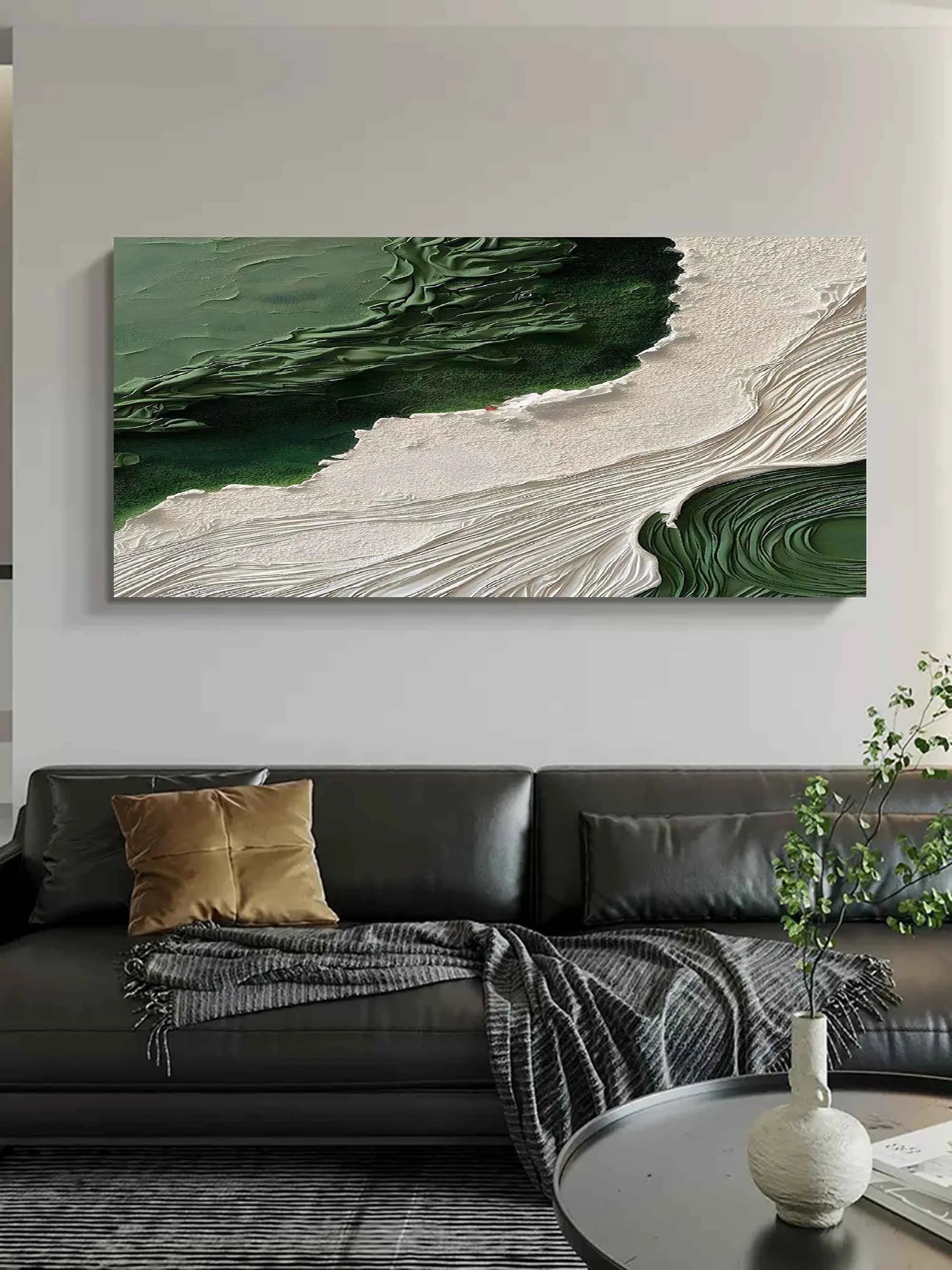 Multicolor Emerald Shoreline Canvas Art - Artwallpainting