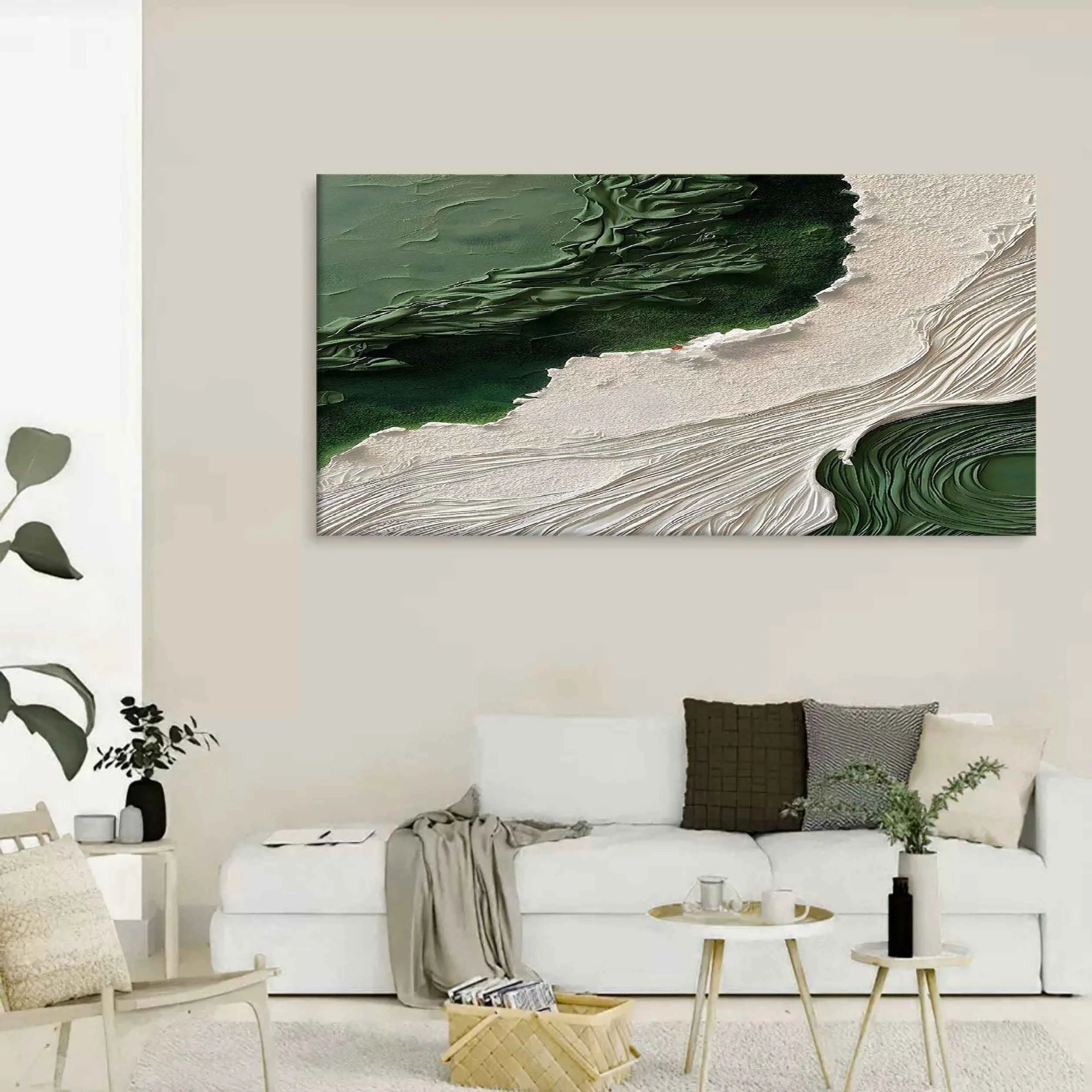 Multicolor Emerald Shoreline Canvas Art - Artwallpainting