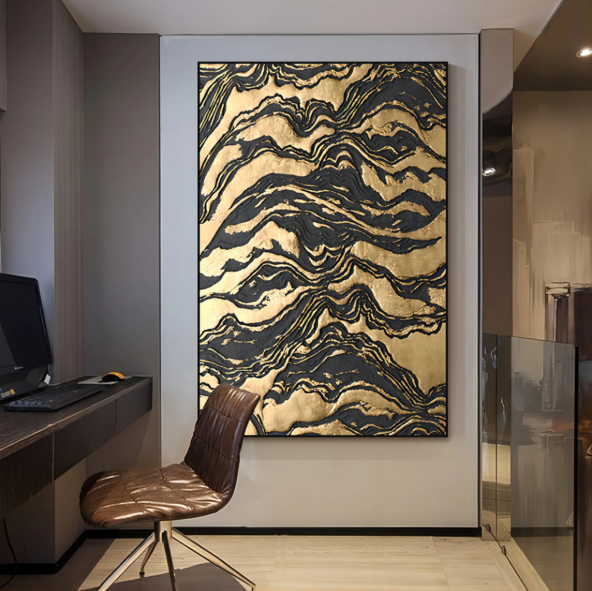 Multicolor Erosion Luxe Abstract Canvas Painting For Home Decoration - Artwallpainting