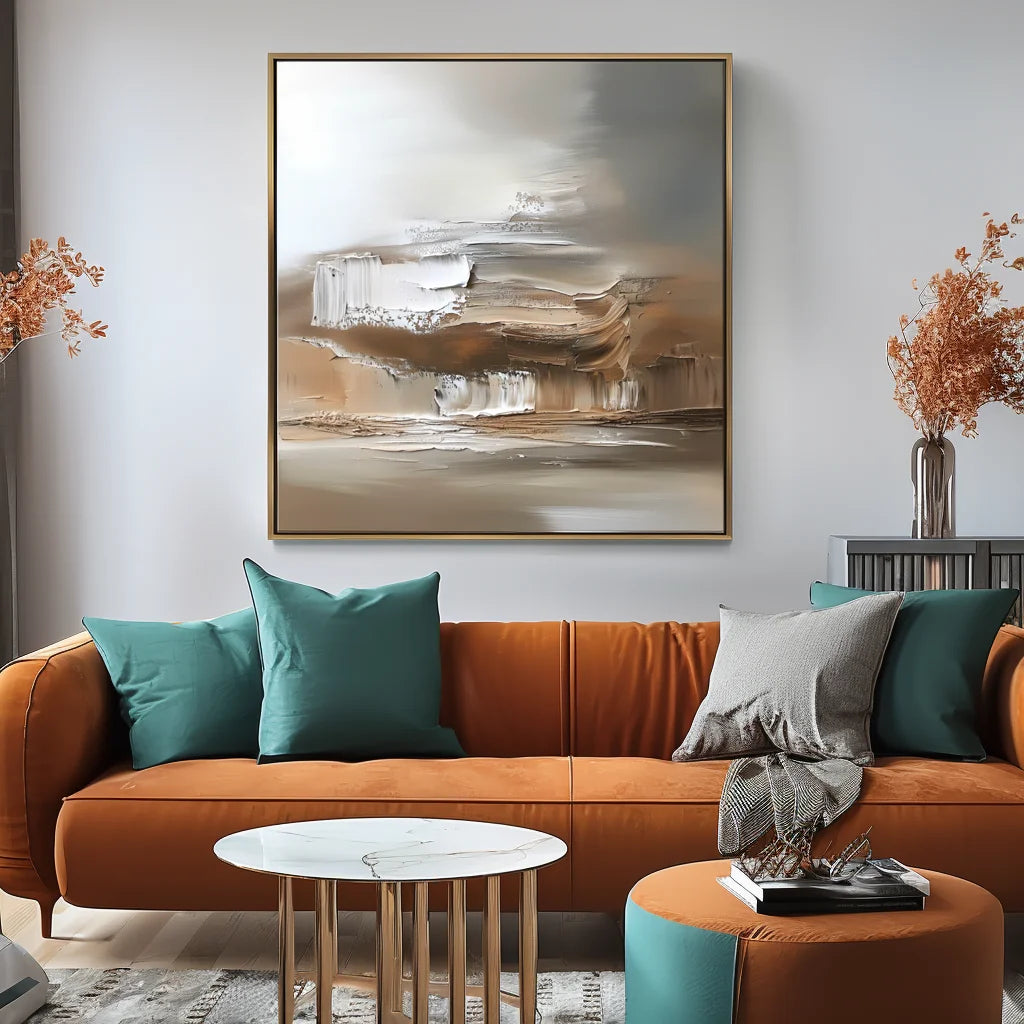 Multicolor Eternal Horizons-Modern Minimalist Warm Brown Natural Abstract Oil Painting Wall Art - Artwallpainting