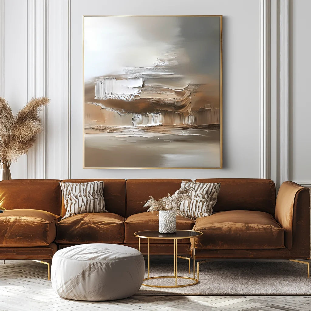 Multicolor Eternal Horizons-Modern Minimalist Warm Brown Natural Abstract Oil Painting Wall Art - Artwallpainting