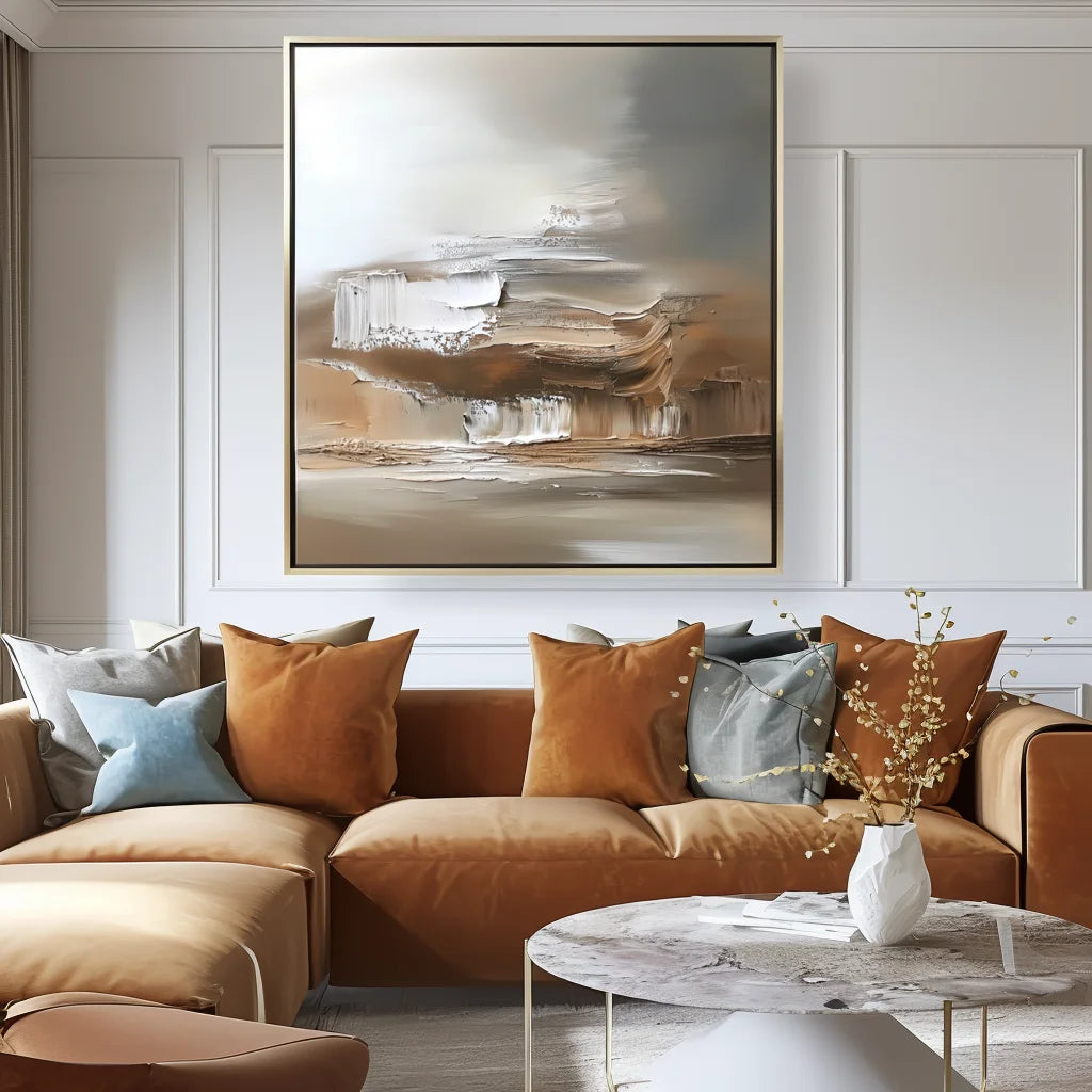 Multicolor Eternal Horizons-Modern Minimalist Warm Brown Natural Abstract Oil Painting Wall Art - Artwallpainting
