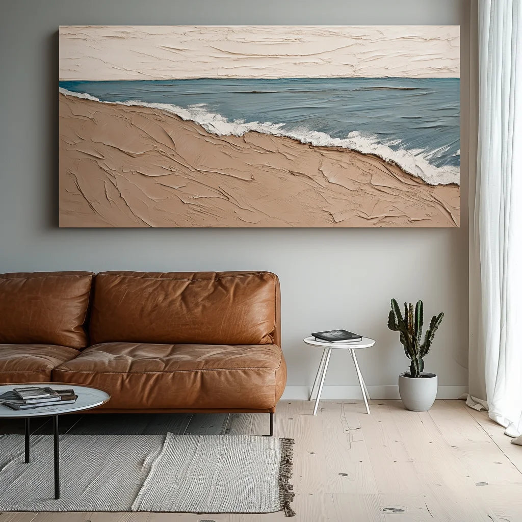 Multicolor Eternal Shoreline-Horizontal Beach Abstract Thick-Painted Wall Art - Artwallpainting