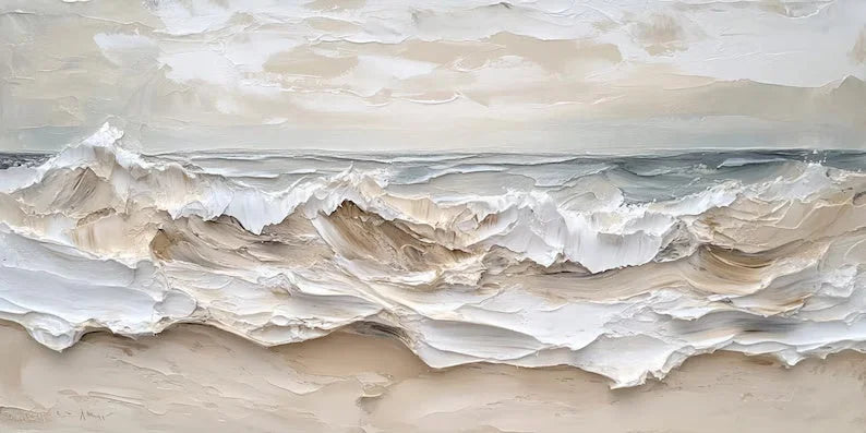 Multicolor Eternal Waves-Modern Minimalist Ocean Texture Wall Art - Artwallpainting