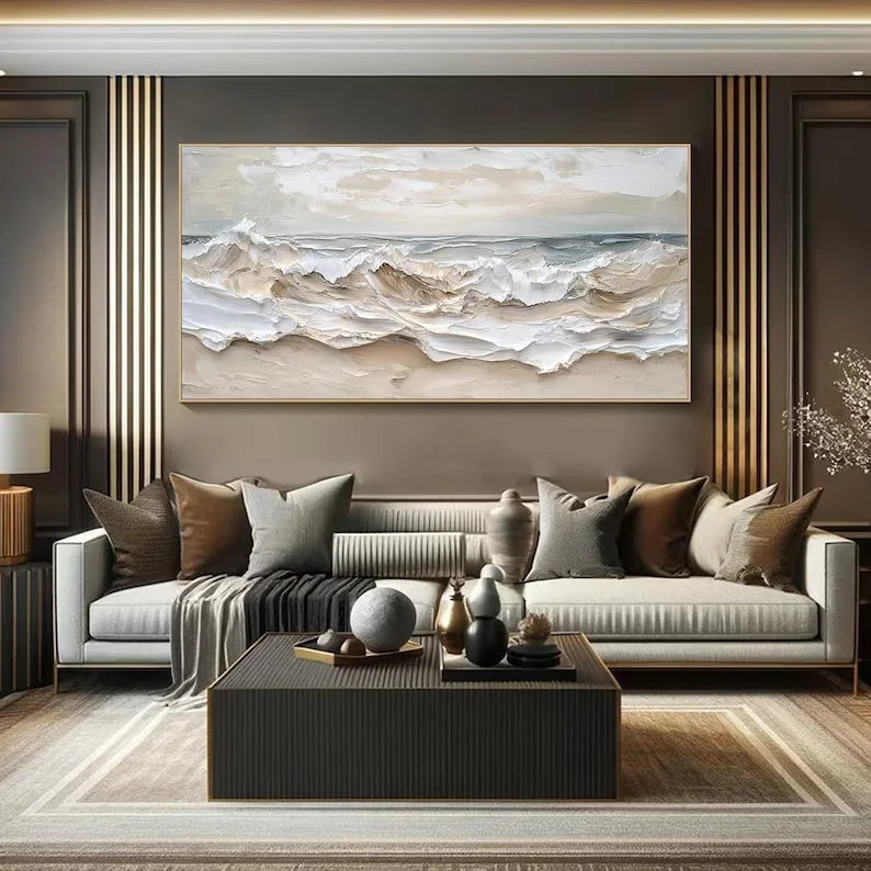 Multicolor Eternal Waves-Modern Minimalist Ocean Texture Wall Art - Artwallpainting